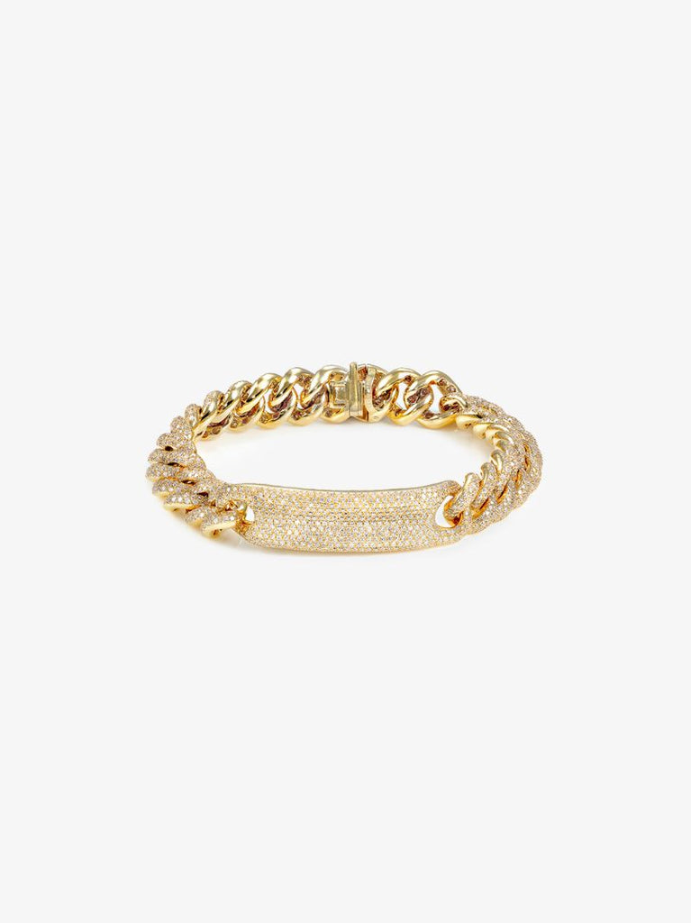 18k Yellow Gold Id Essential Link Diamond Bracelet