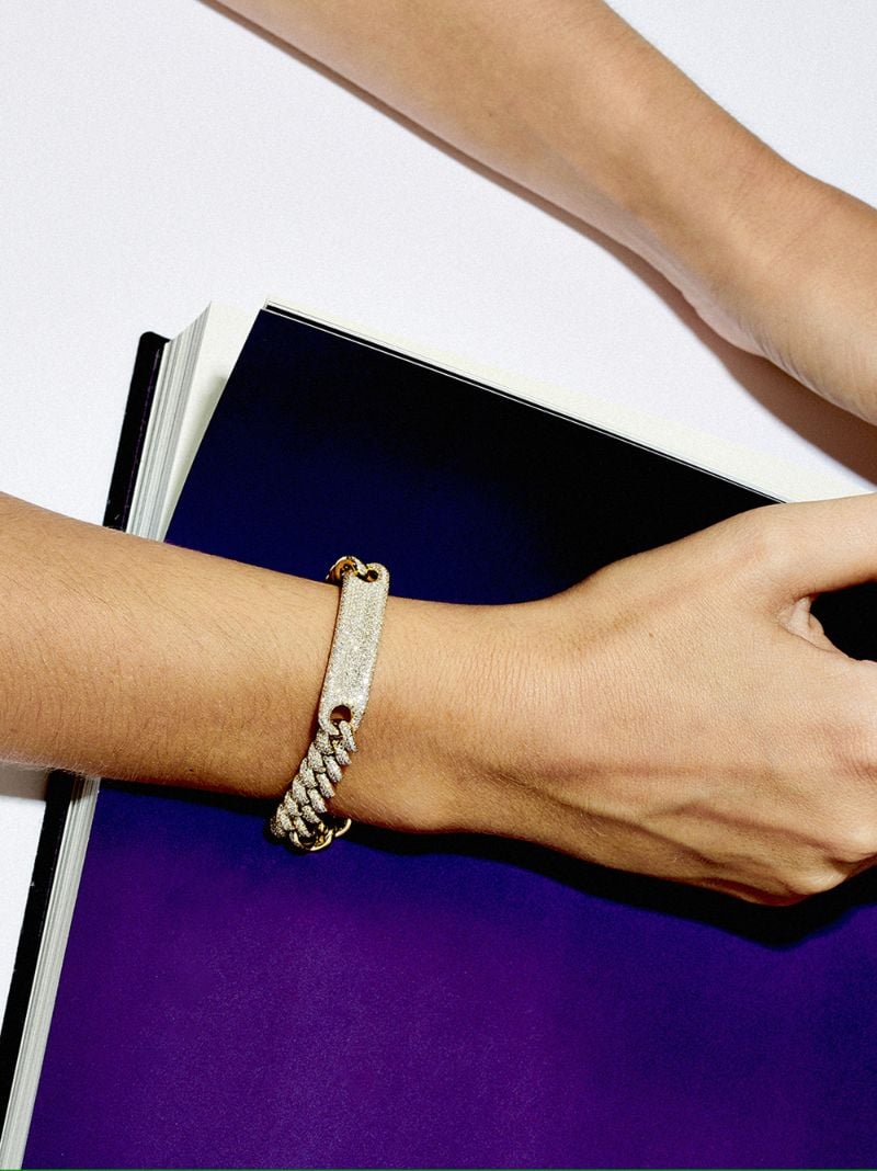 18k Yellow Gold Id Essential Link Diamond Bracelet