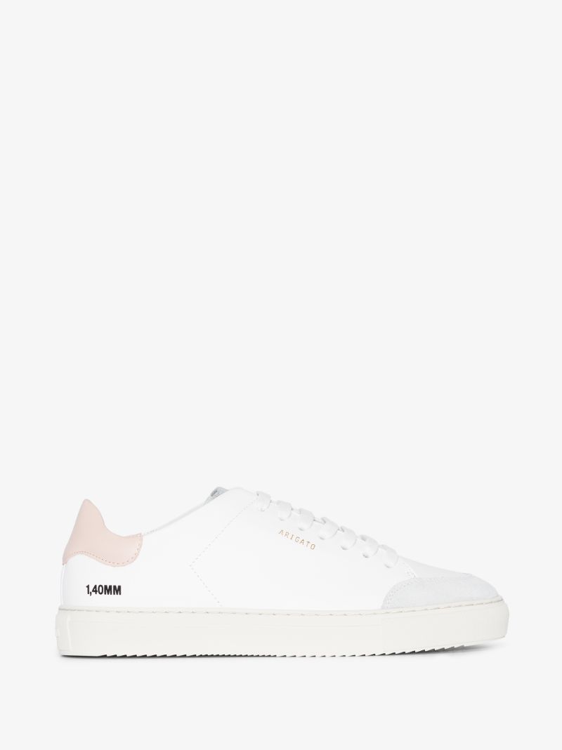 White and Pink Clean 90 Leather Sneakers