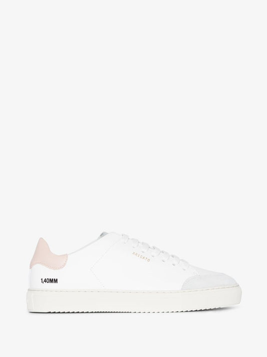 White and Pink Clean 90 Leather Sneakers