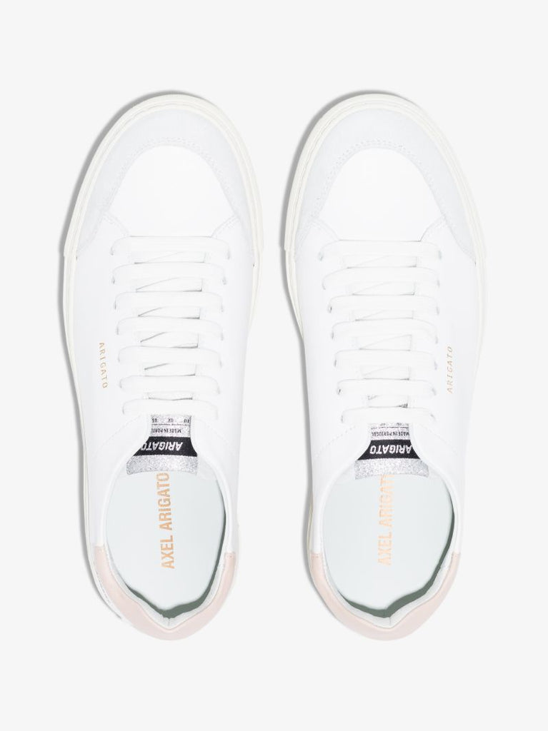 White and Pink Clean 90 Leather Sneakers