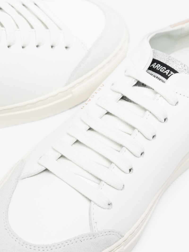 White and Pink Clean 90 Leather Sneakers
