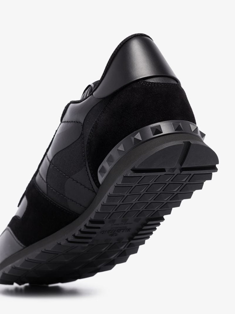 Black Rockrunner Leather Sneakers