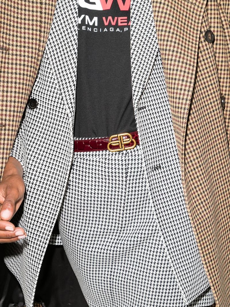 Dark Red Bb Mock Croc Leather Belt