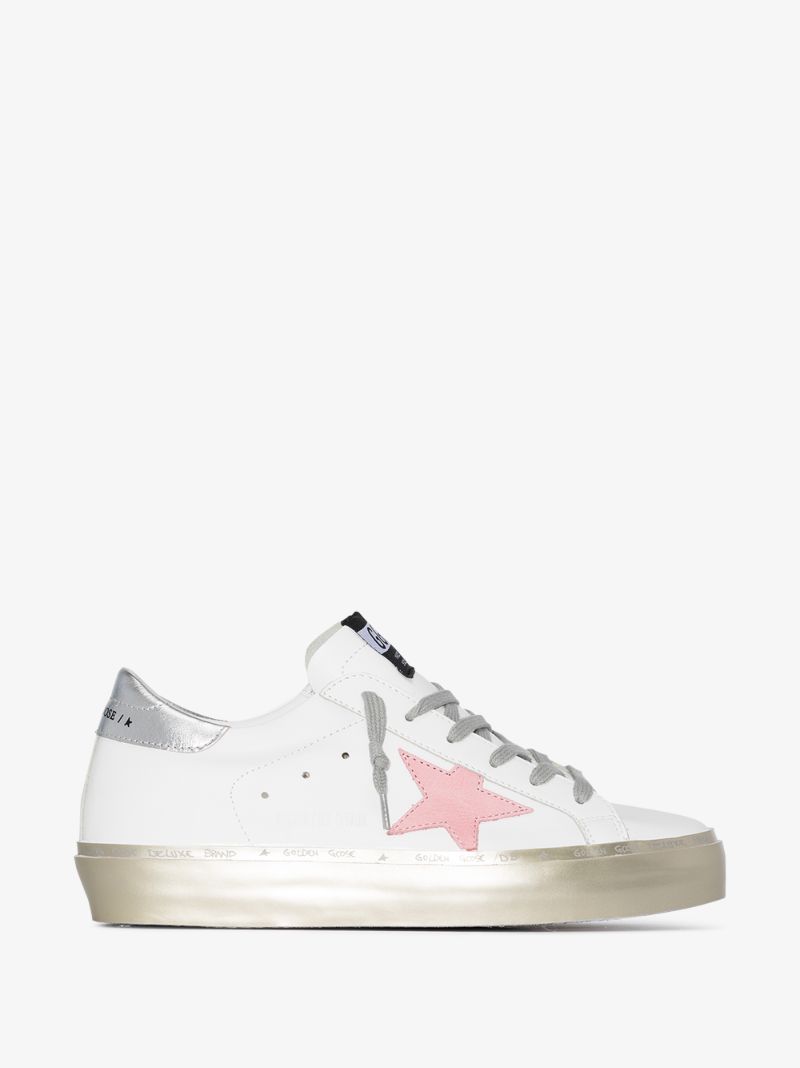 White Hi-star Metallic Leather Sneakers