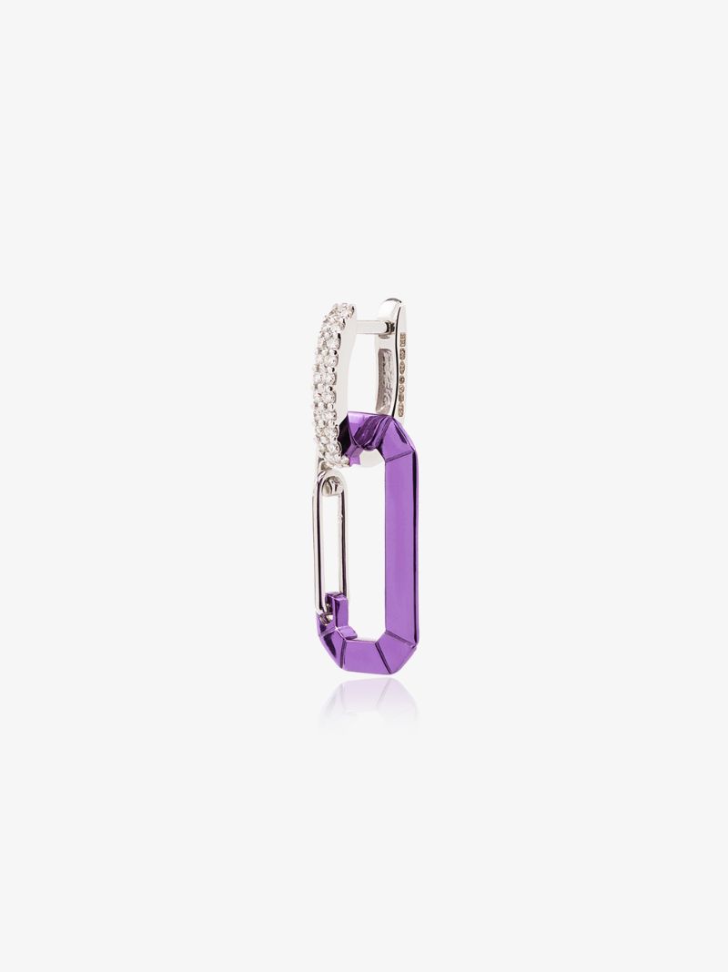 18k White Gold and Purple Chiara Small Diamond Earring