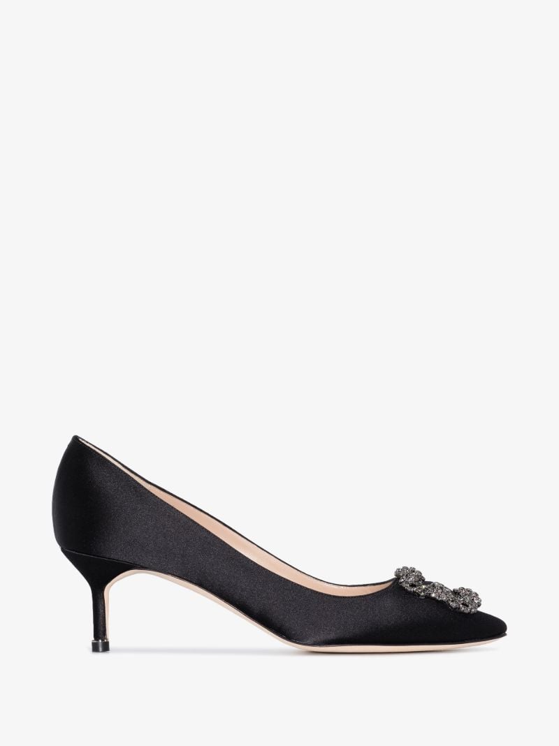 Black Hangisi 50 Satin Pumps