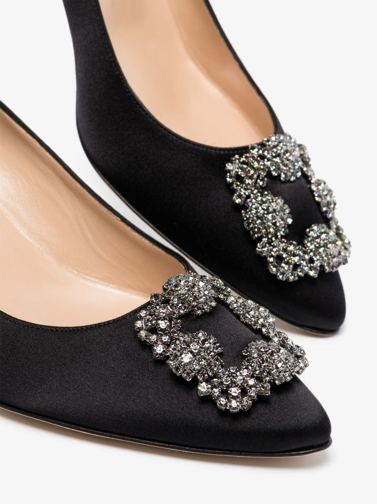 Black Hangisi 50 Satin Pumps