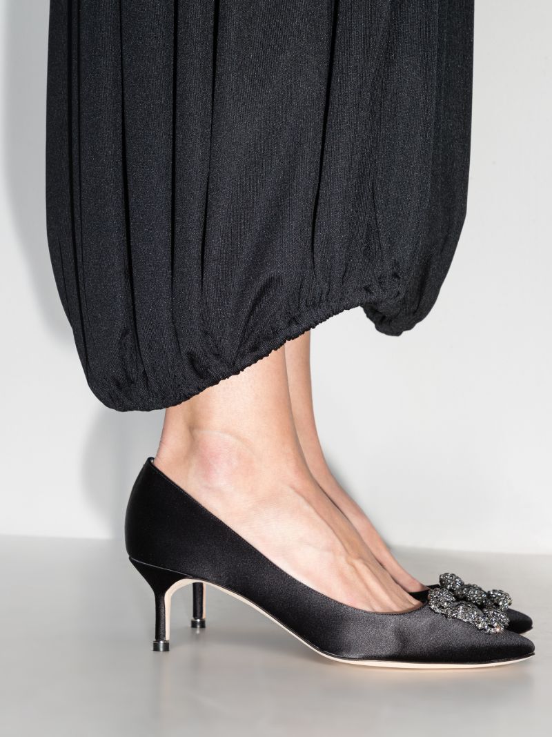 Black Hangisi 50 Satin Pumps