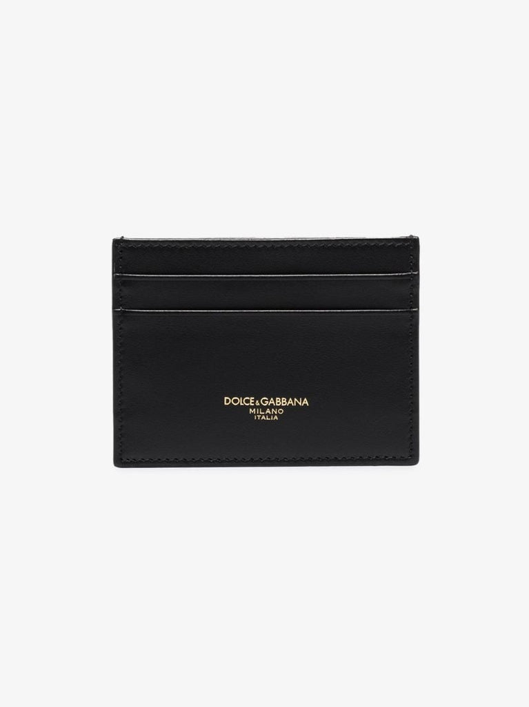 Black Logo Leather Card Holder