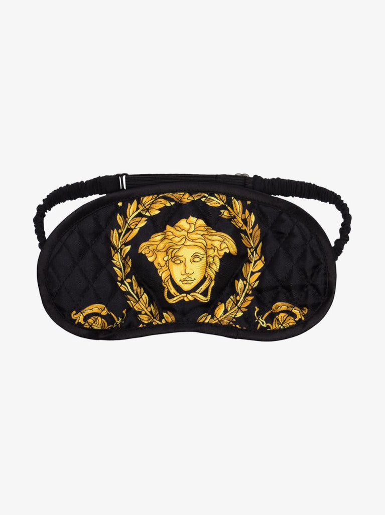 Black Baroque Print Silk Sleep Mask