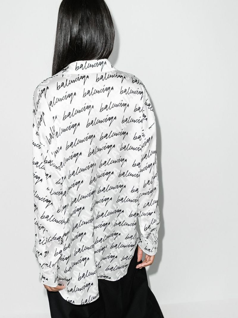 Signature-print Silk Shirt