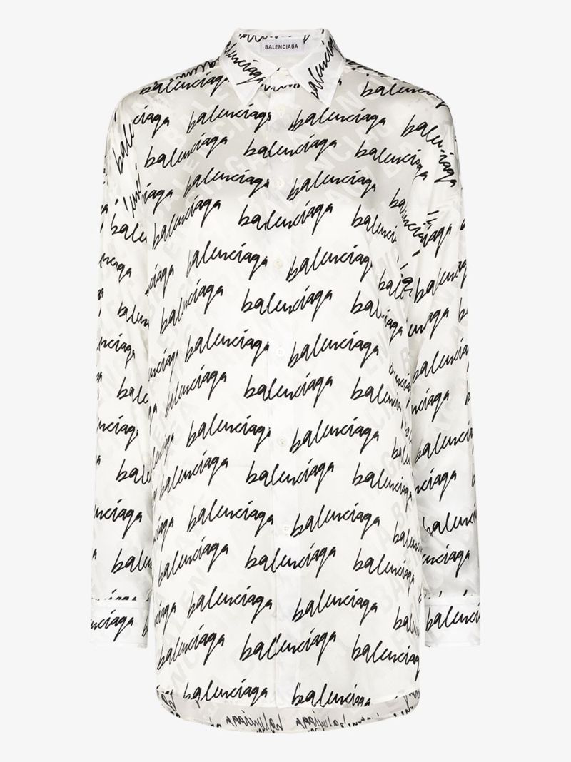 Signature-print Silk Shirt