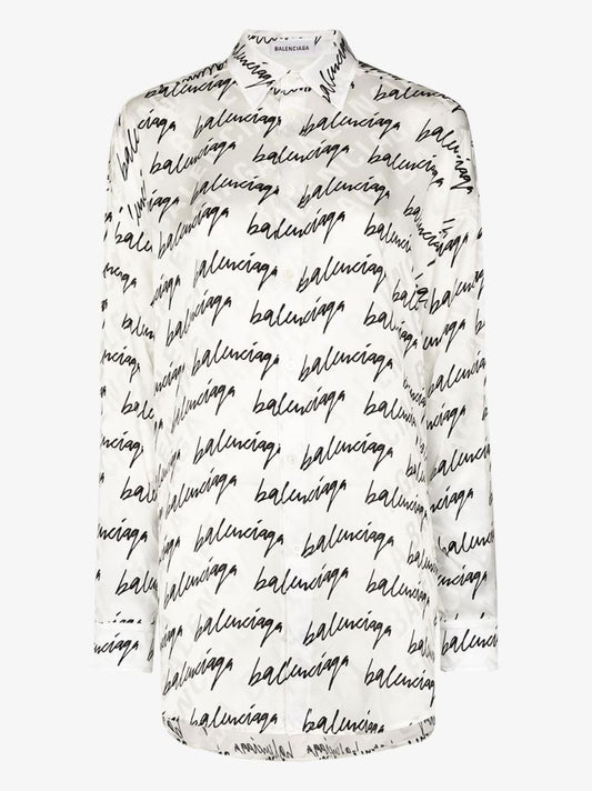Signature-print Silk Shirt