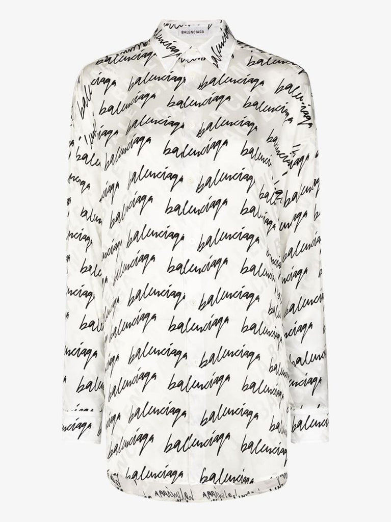 Signature-print Silk Shirt