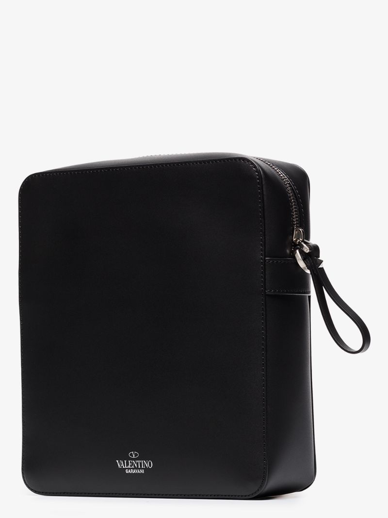 Black Vltn Leather Shoulder Bag
