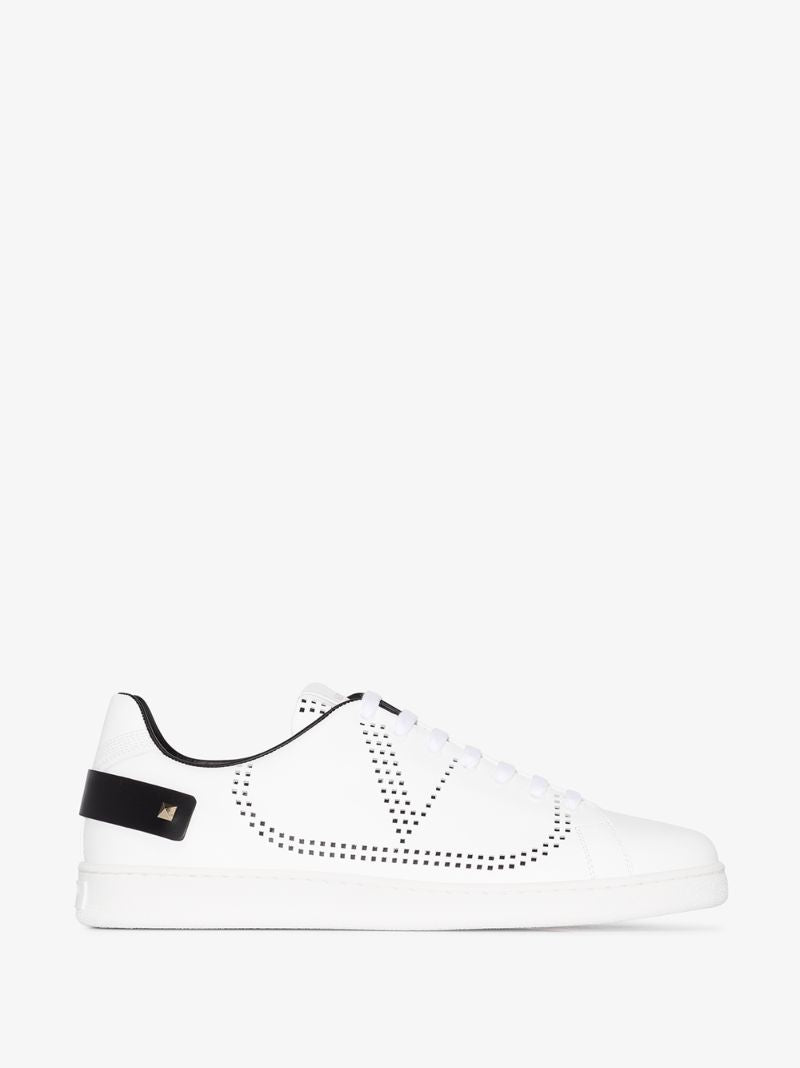 White Backnet Leather Sneakers