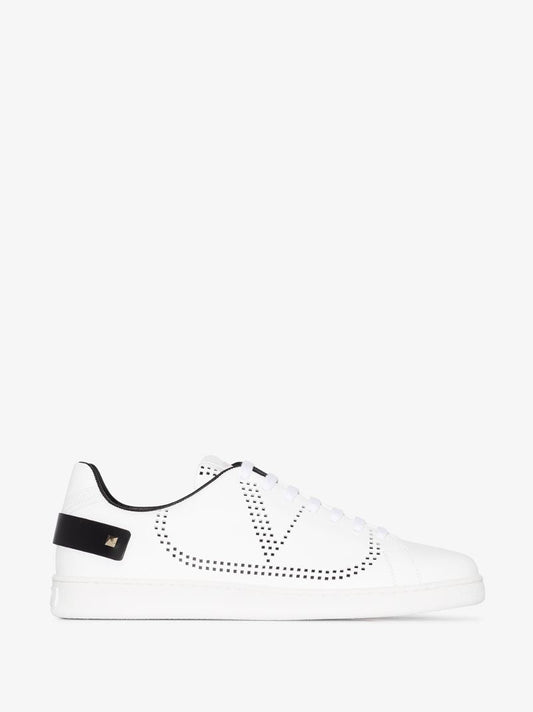 White Backnet Leather Sneakers