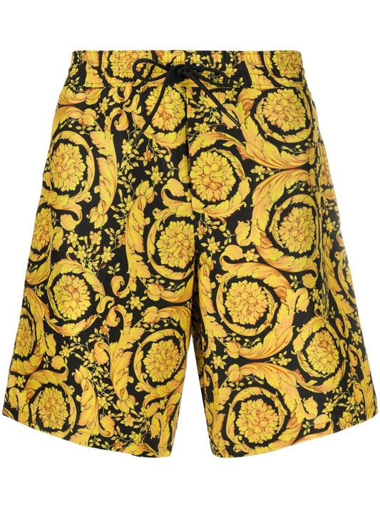 Gold-tone Barocco Print Swim Shorts
