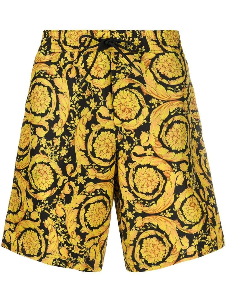 Gold-tone Barocco Print Swim Shorts