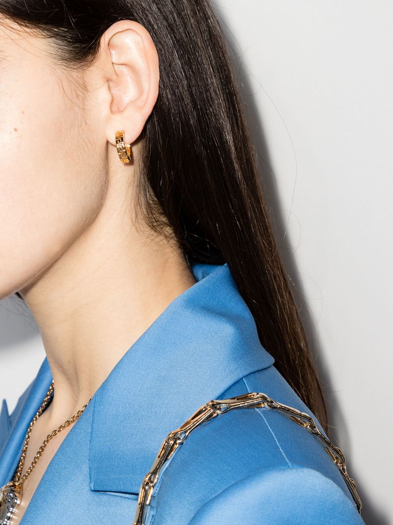 Gold-tone Greca Hoop Earrings