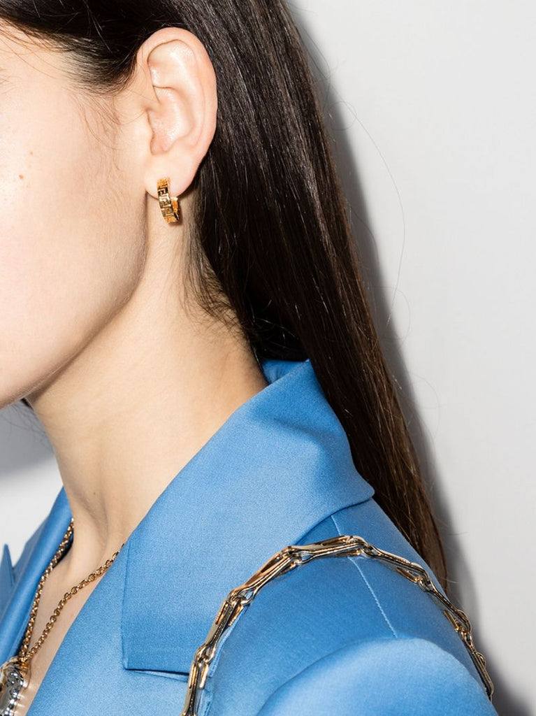 Gold-tone Greca Hoop Earrings