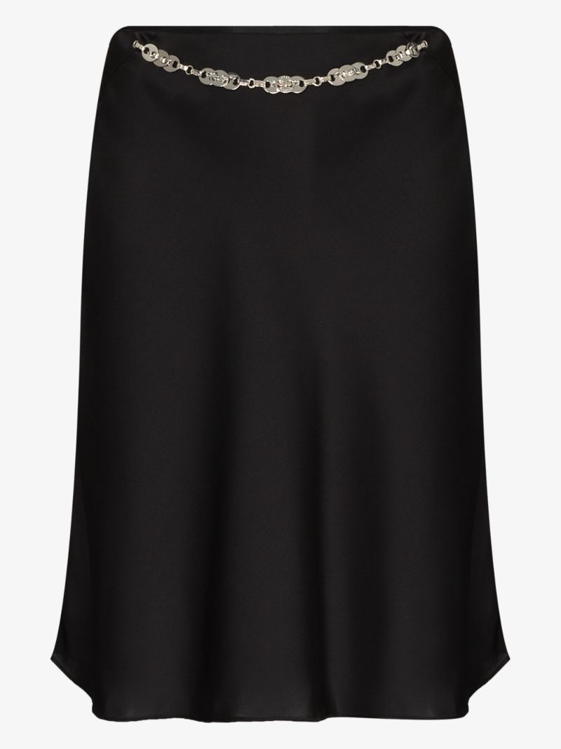 Chain Satin Midi Skirt