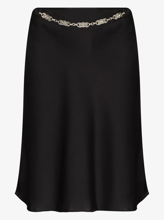 Chain Satin Midi Skirt