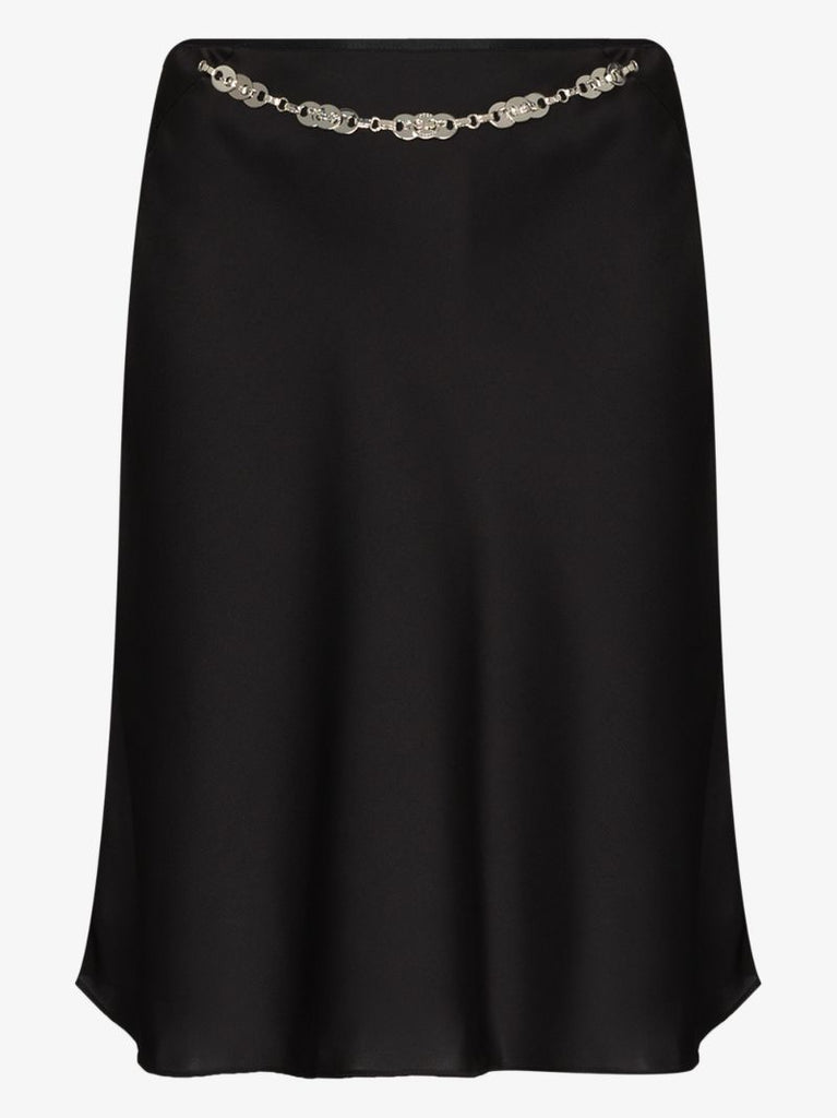 Chain Satin Midi Skirt