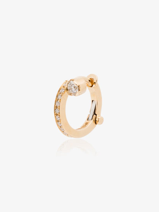 18k Yellow Gold Petite Emelie Diamond Single Huggie Earring