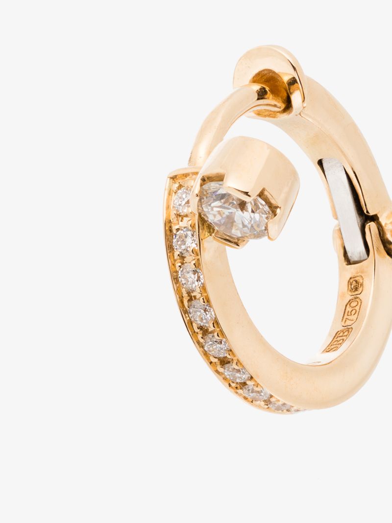 18k Yellow Gold Petite Emelie Diamond Single Huggie Earring