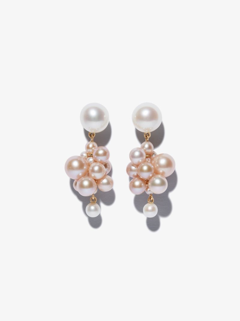 14k Yellow Gold Botticelli Pearl Earrings