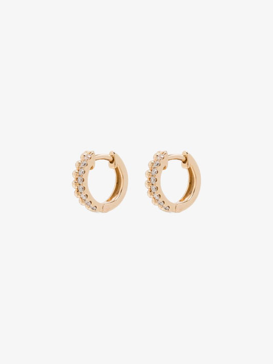 14k Gold Poppy Rae Pebble Diamond Huggie Earrings