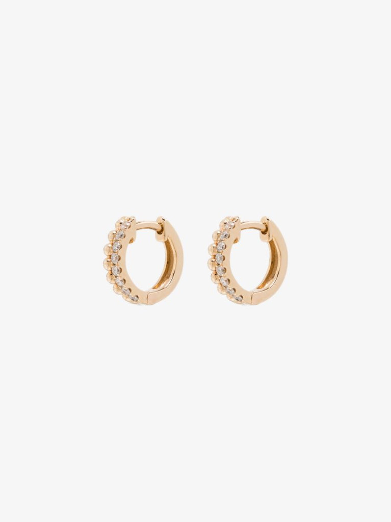 14k Gold Poppy Rae Pebble Diamond Huggie Earrings