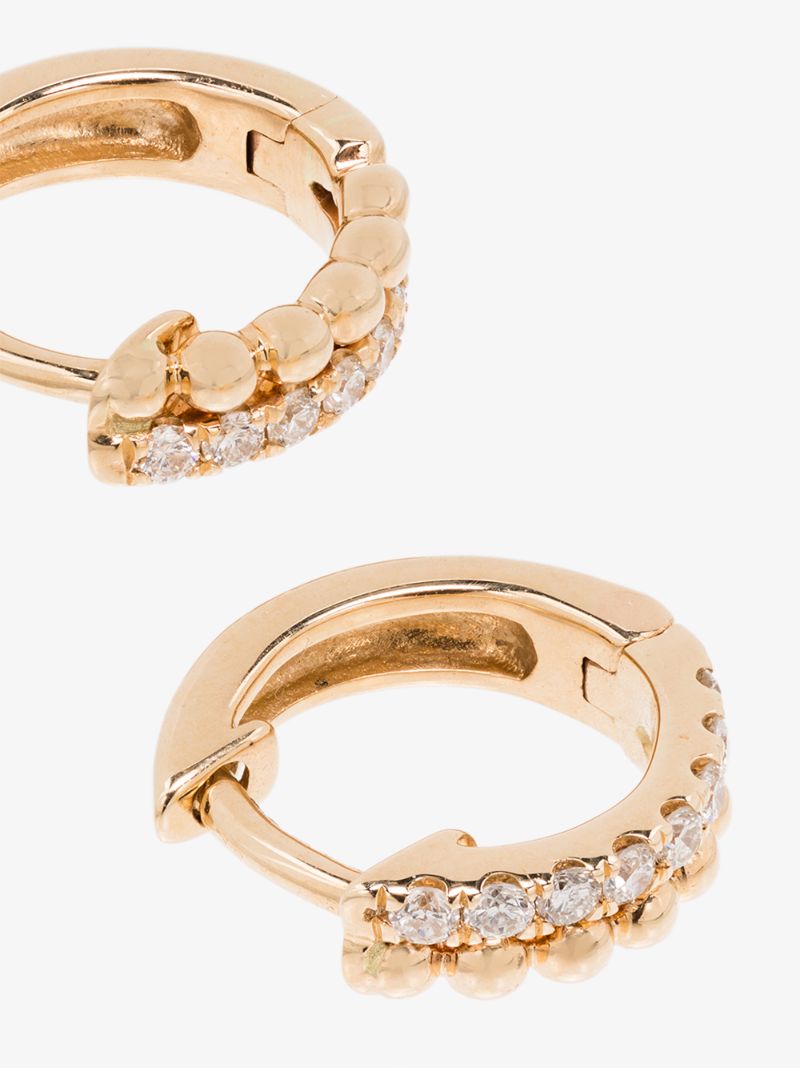 14k Gold Poppy Rae Pebble Diamond Huggie Earrings