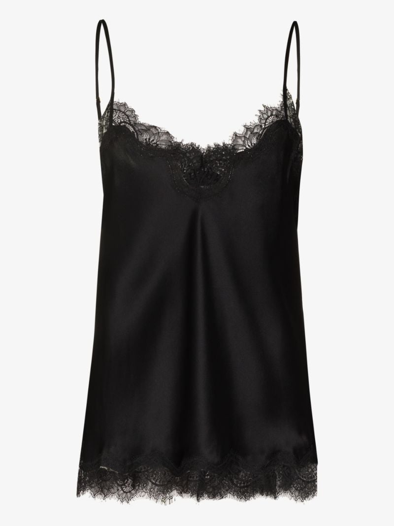 Scarlett Lace Trim Silk Camisole Top