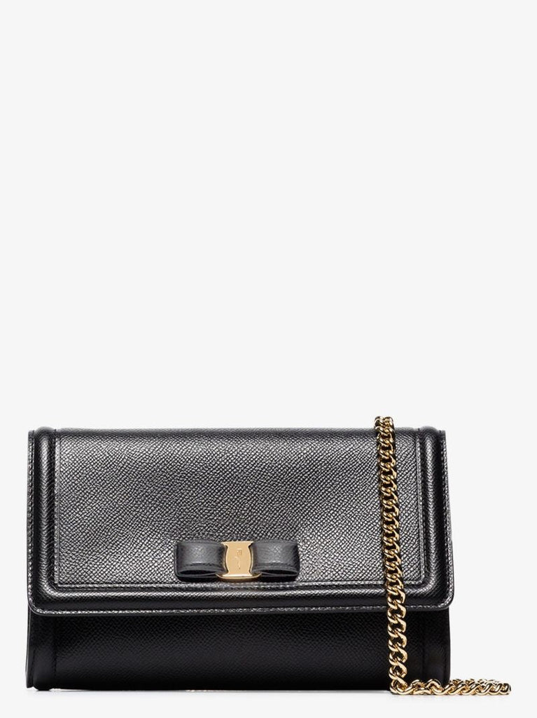 Black Vara Bow Chain Leather Mini Bag