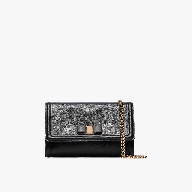 Black Vara Bow Chain Leather Mini Bag