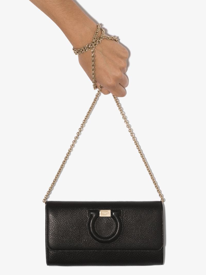 Black Gancini Leather Wallet Bag