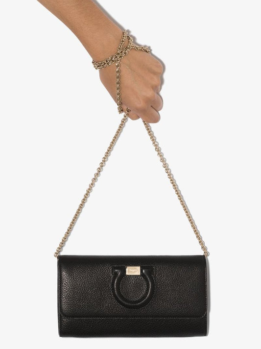 Black Gancini Leather Wallet Bag