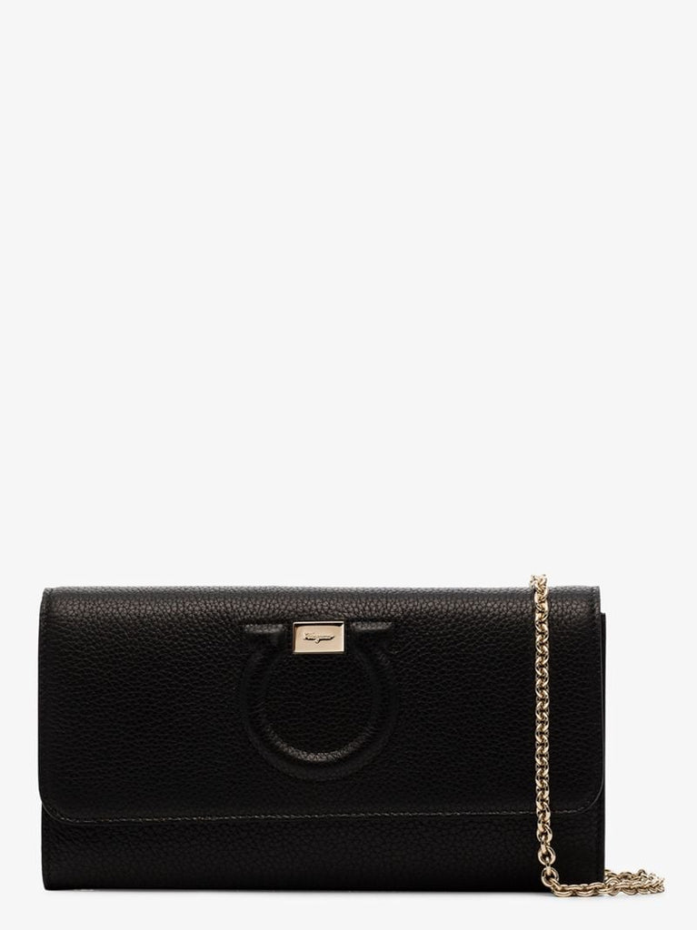 Black Gancini Leather Wallet Bag