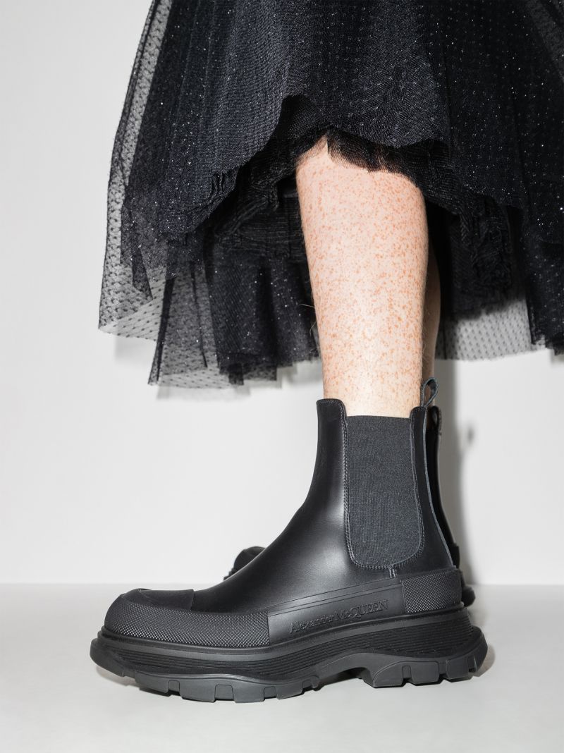 Black Tread Slick Chelsea Boots