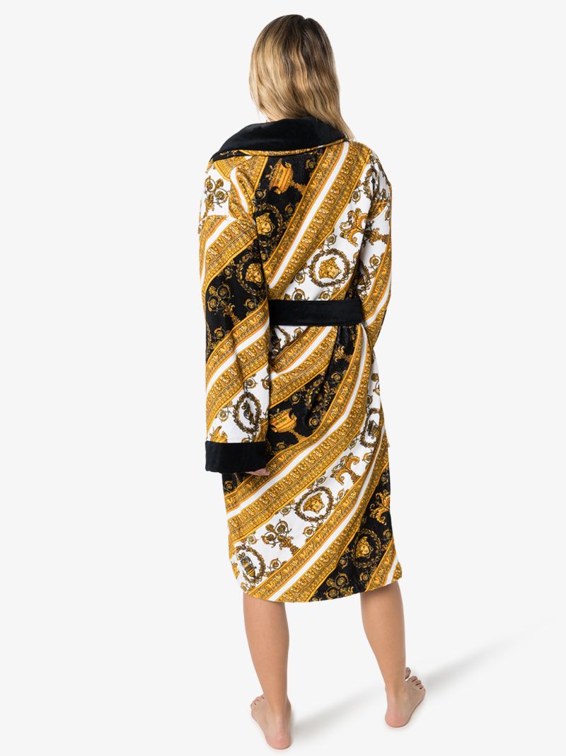Black I Love Baroque Cotton Robe