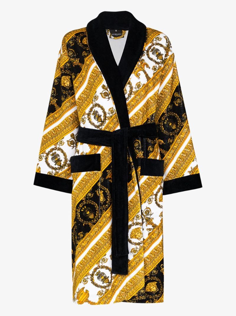 Black I Love Baroque Cotton Robe