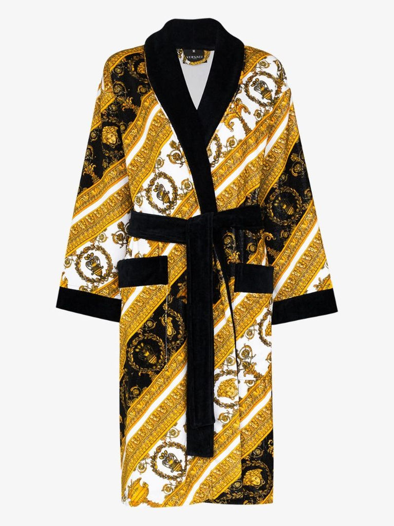 Black I Love Baroque Cotton Robe