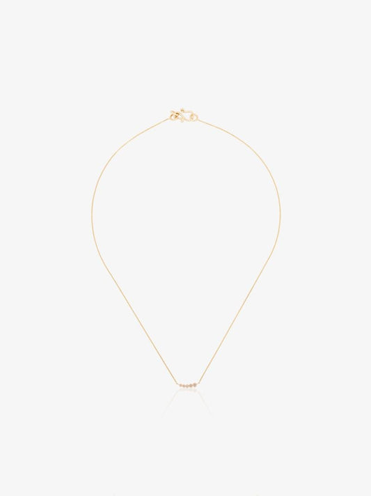 18k Yellow Gold Lune Diamond Necklace