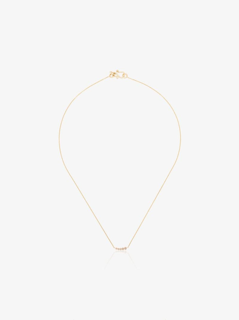18k Yellow Gold Lune Diamond Necklace