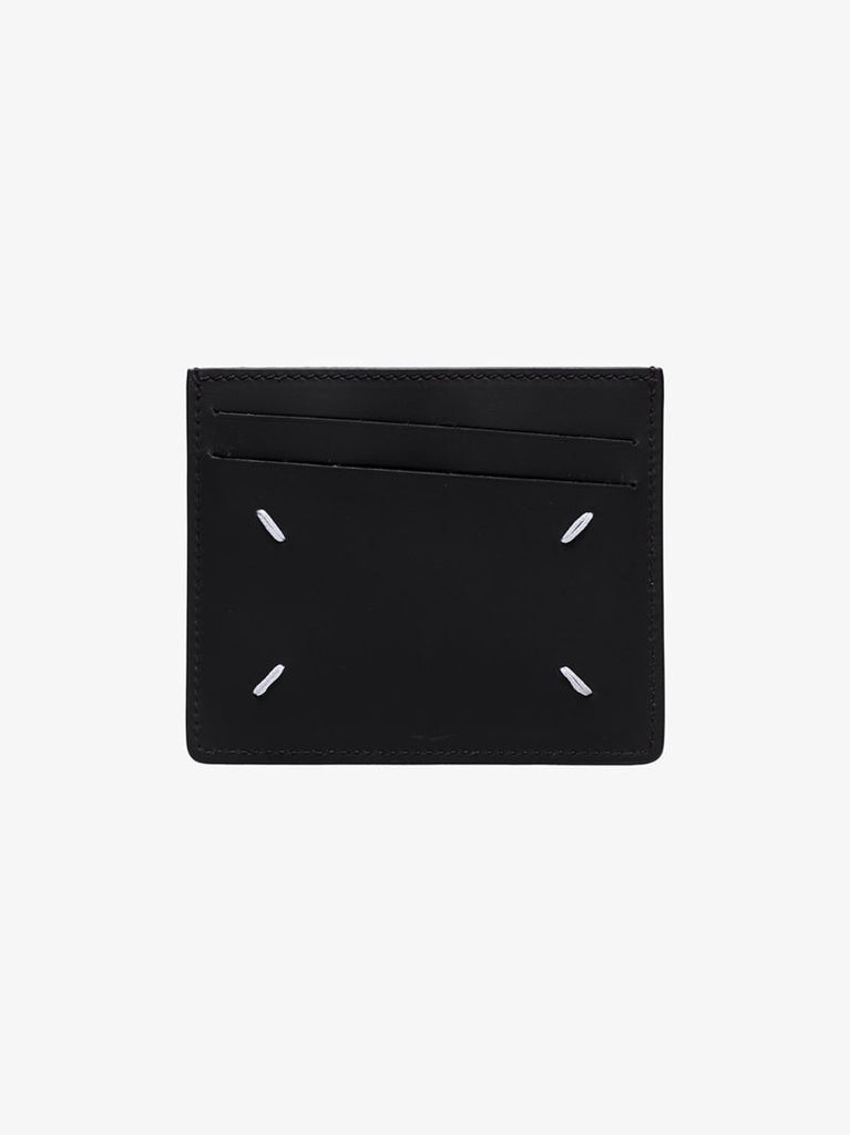 Black Four Stitch Leather Card Holder