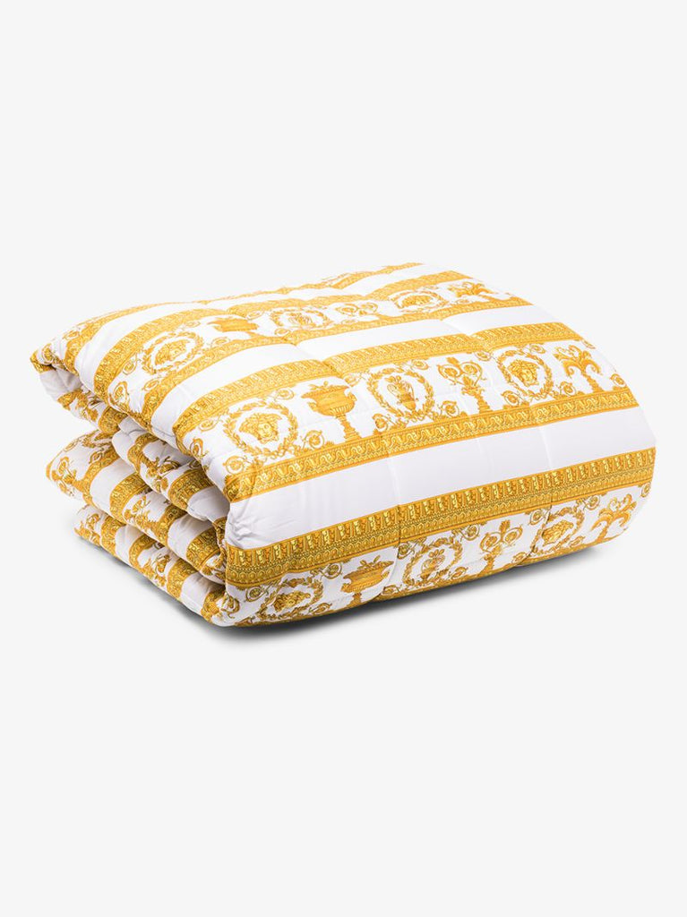 White, Black and Gold Baroque Blanket