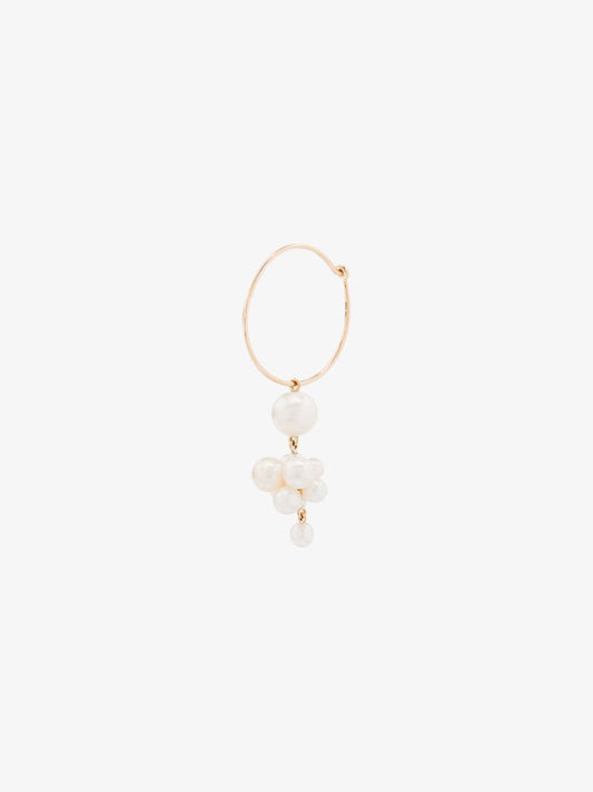 14k Yellow Gold Botticelli Pearl Hoop Earring